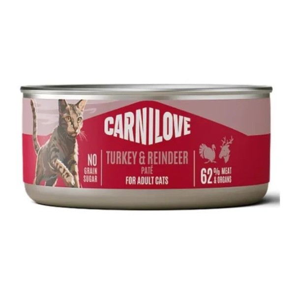 Фото - Паштет для кошек Carnilove Turkey&Reindeer индейка и северный олень 100г (8595602582907)