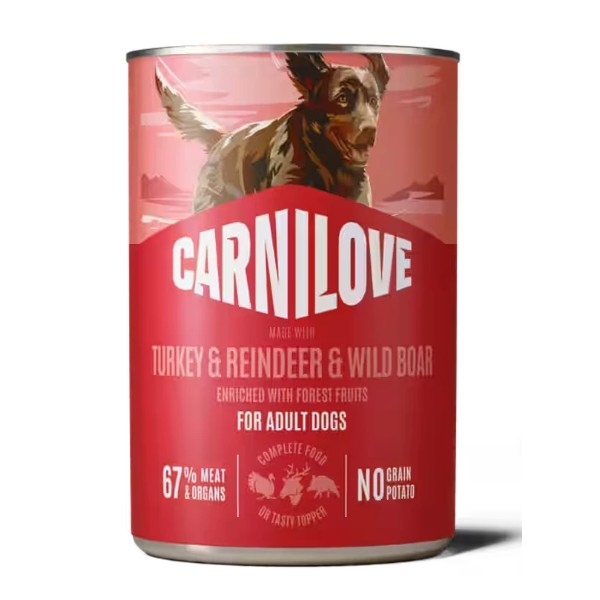 Фото - Влажный корм для собак Carnilove Turkey & Reindeer & Wildboar 400 г (8595602582846)