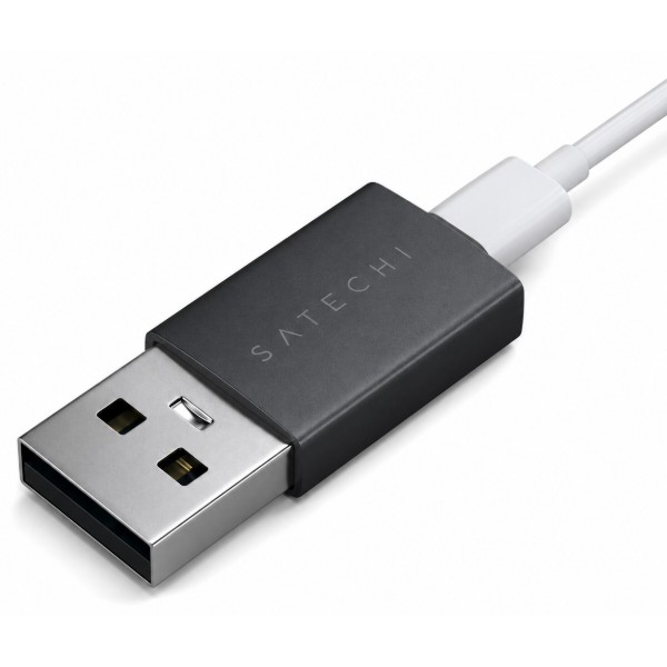 Фото - Перехідник Satechi Type-A to Type-C Adapter Space Black (ST-A2TAUCC)