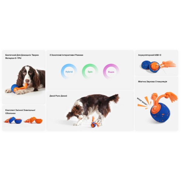 Фото - Интерактивная игрушка для собак Cheerble Wicked Ball Rolly Bright Orange (CWQ07O)