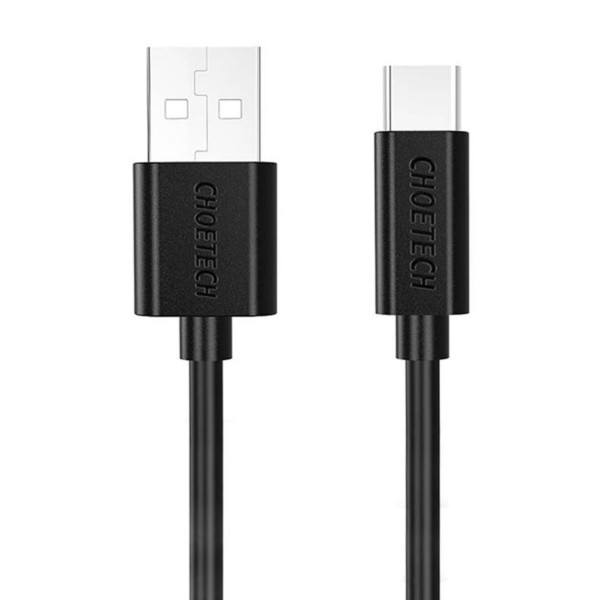 Фото - Кабель Choetech PowerSync PVC Cable USB-A to USB-C 2.4A 0.5m Black (AC0001)