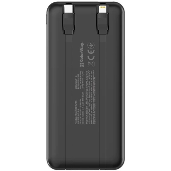 Фото - Батарея мобильная Colorway 10 000 mAh DigiPower USB QC4.0 + USB-C PD22.5W Black (CW-PB100LP01BK)