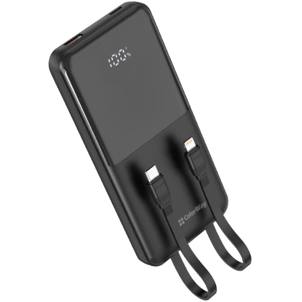Фото - Батарея мобильная Colorway 10 000 mAh DigiPower USB QC4.0 + USB-C PD22.5W Black (CW-PB100LP01BK)