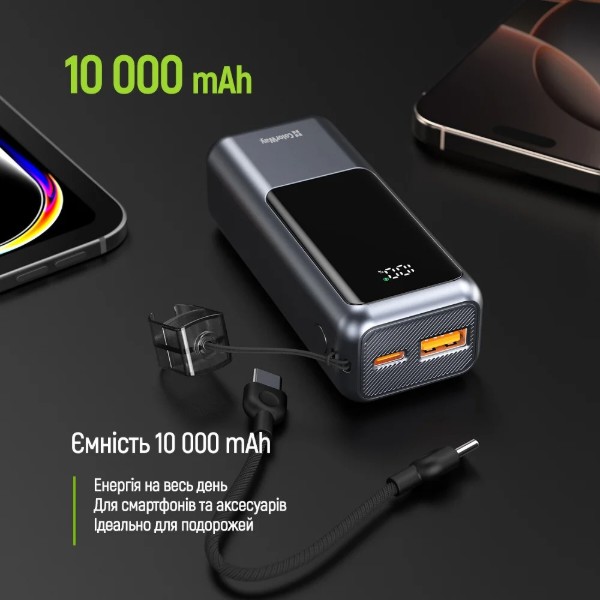 Фото - Батарея мобильная Colorway 10 000 mAh Urban USB QC4.0 + USB-C PD22.5W Gray (CW-PB100LP03GR)