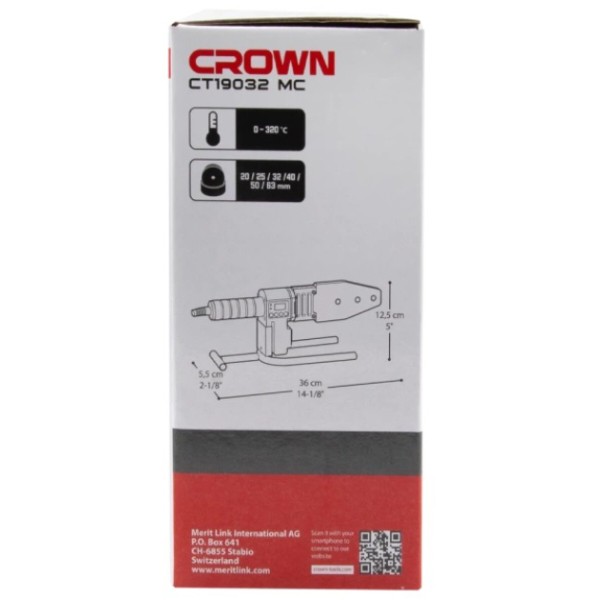 Фото - Паяльник для пластикових труб Crown CT19032 MC