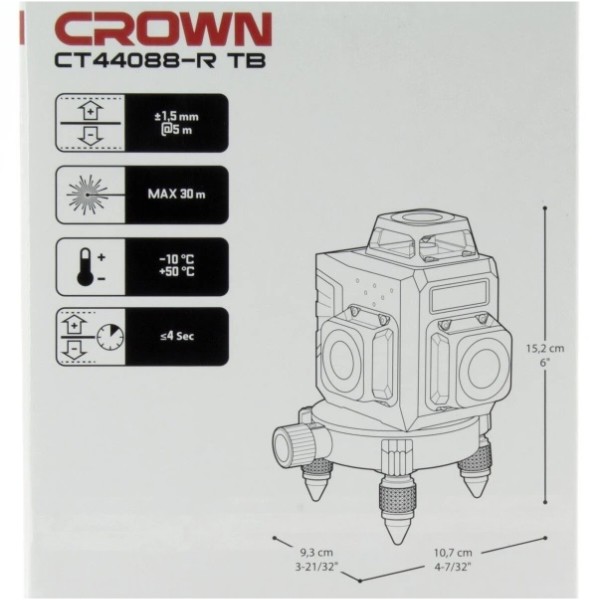 Фото - Рівень лазерний Crown CT44088-RTB