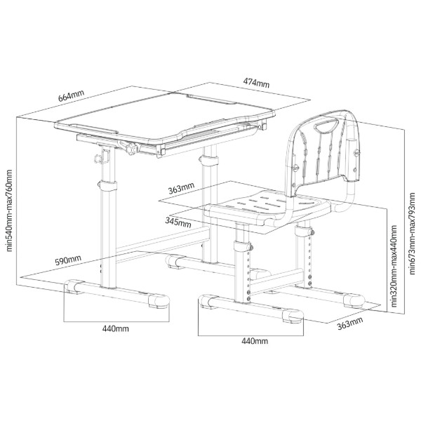 Фото - Комплект мебели школьный 2 элемента Cubby Sorpresa Blue
