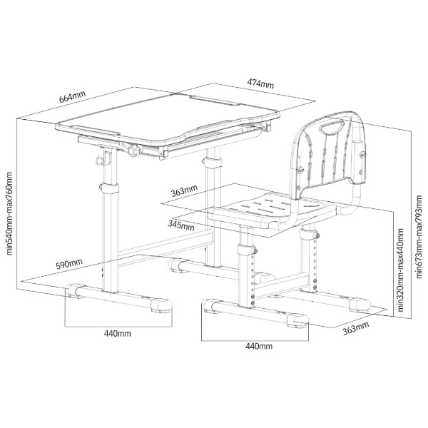 Фото - Комплект мебели школьный 2 элемента Cubby Sorpresa Pink