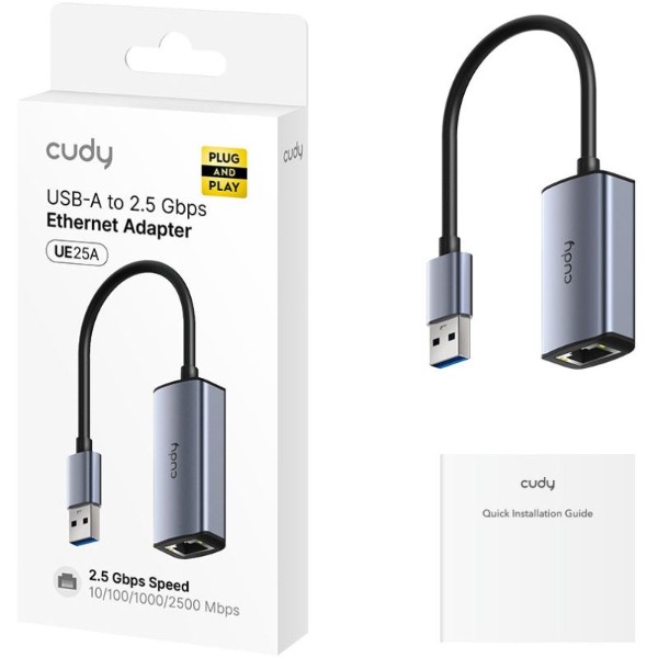 Фото - Переходник USB- RJ-45 Cudy USB 3.0 Type-A --> Ethernet RJ45 (UE25A)