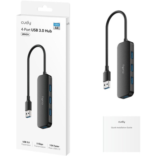 Фото - Хаб USB Cudy USB 3.0 Type-A -> 4хUSB 3.0 (UH40A)