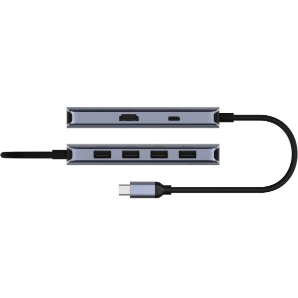 Фото - Хаб USB Cudy USB 3.0 Type-C -> 4xUSB-A, 1хUSB-C, 1xHDMI (UH500)