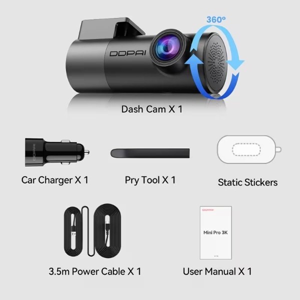 Фото - Відеореєстратор DDPai Dashcam Mini Pro 3K