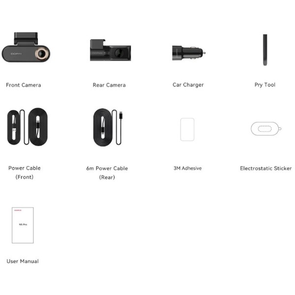 Фото - Відеореєстратор DDPai Dashcam N5 Pro + камера заднього виду