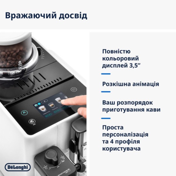 Фото - Комплект техніки Кавомашина Delonghi EXAM 440.55 W + Аксесуари для кавомашин Delonghi DLSC032 LatteCrema Kit