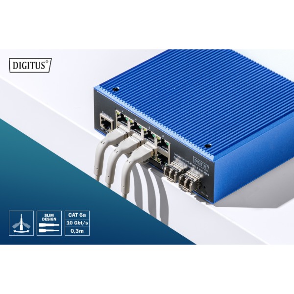 Фото - Кабель патч-корд Digitus CAT 6a S-FTP 3 м Silver (DK-1632-A-030B)