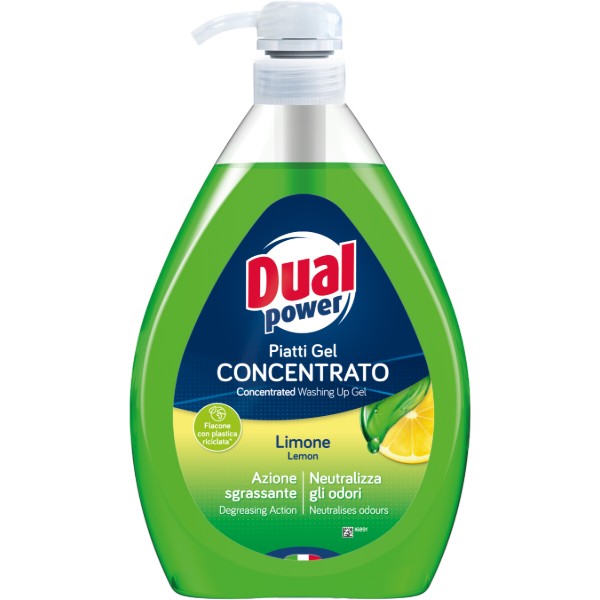 Фото - Средство для ручного мытья посуды Dual Power Green Lemon 1 л (8032680399343)