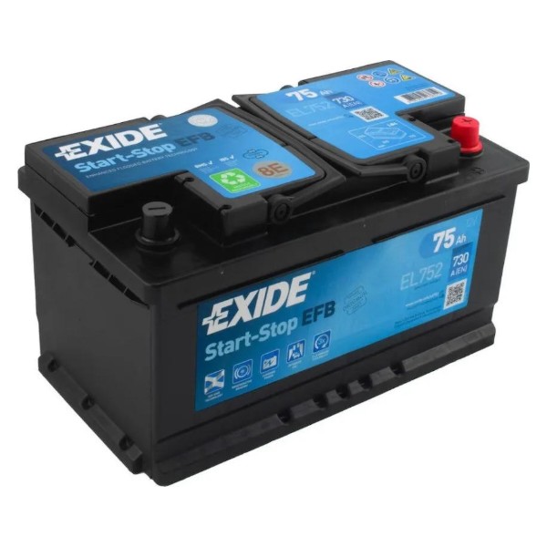 Фото - Автомобільний акумулятор Exide Start-Stop EFB 12В 75А 730А R+ (EL752)