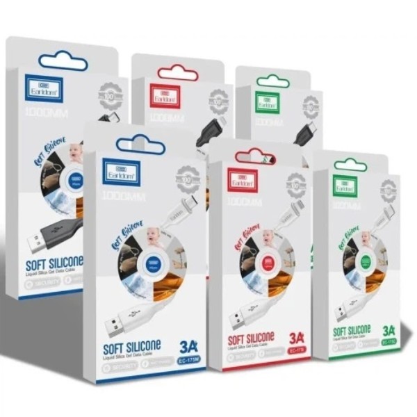 Фото - Кабель Earldom EC-175C 3A Soft Silicone Type-C 1m Black (USB-000681)