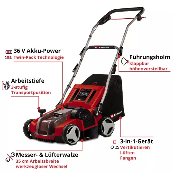 Фото - Аэратор аккумуляторный Einhell GE-SA 36/35 Li - Solo 36В (3420685)
