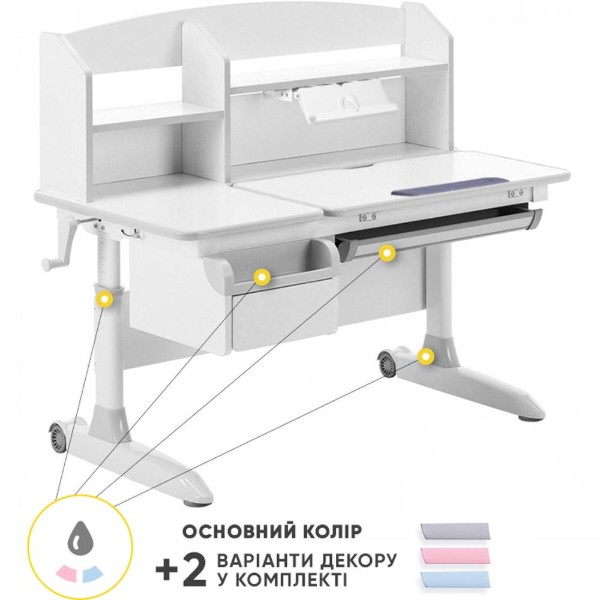 Фото - Парта шкільна ErgoKids Romana W Multicolor (Evo-70 W/MC)