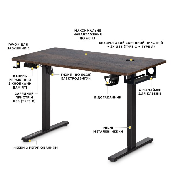 Фото - Стіл з електрорегулюванням висоти Mealux PowerDesk Energy Antique (EVO-201 Energy A/B)