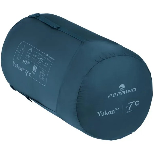 Фото - Спальний мішок Ferrino Yukon Square +7°C Blue-Grey Left (86381RBGSX)
