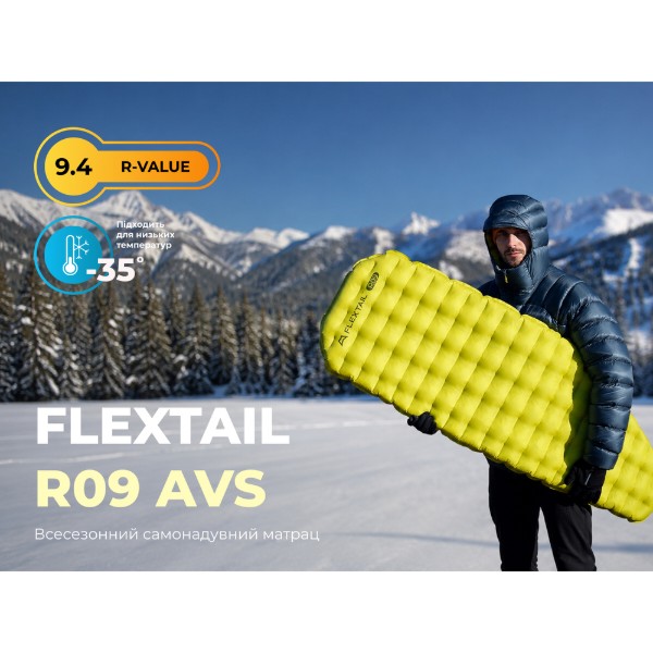 Фото - Туристичний килимок Flextail Tiny Slleeping Pad R09 AVS Mummy, розмір L Green (6975755966694)