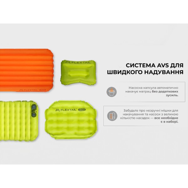 Фото - Туристичний килимок Flextail Tiny Slleeping Pad R09 AVS Mummy, розмір L Green (6975755966694)