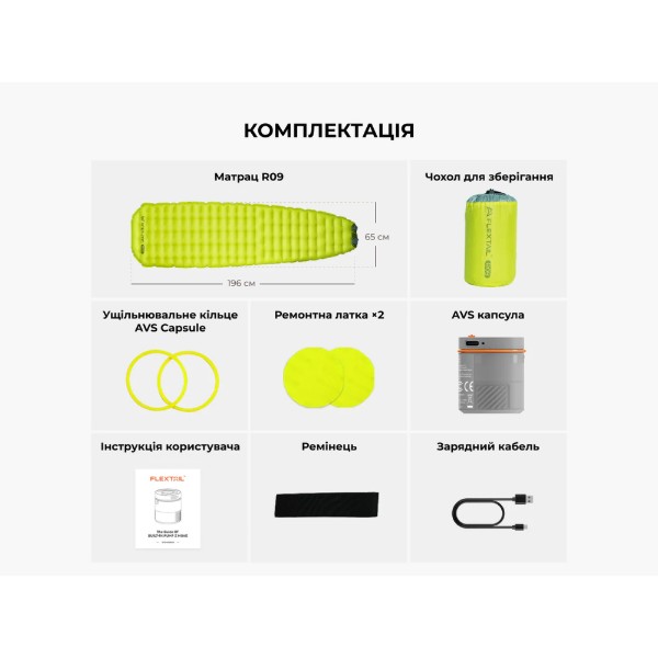 Фото - Туристичний килимок Flextail Tiny Slleeping Pad R09 AVS Mummy, розмір L Green (6975755966694)