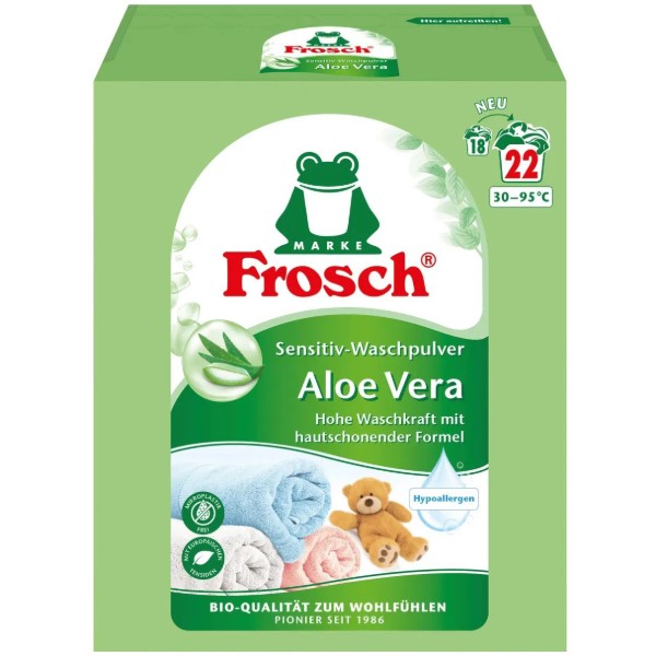 Фото - Стиральный порошок Frosch Цветной алоэ вера 1450 г (4001499969508)