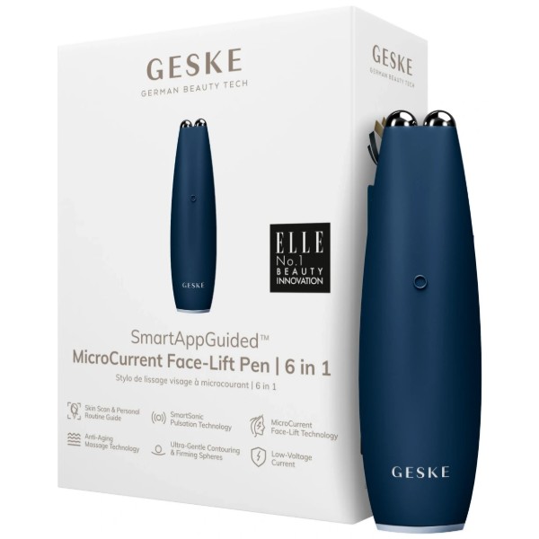 Фото - Микротоковая ручка для подтяжки лица GESKE MicroCurrent Face-Lift Pen 6 в 1 темно-синий (GK000013MN01)