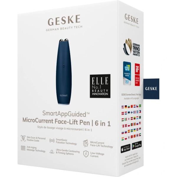 Фото - Микротоковая ручка для подтяжки лица GESKE MicroCurrent Face-Lift Pen 6 в 1 темно-синий (GK000013MN01)