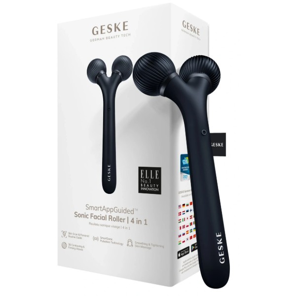 Фото - Електронний звуковий ролик для обличчя GESKE Sonic Facial Roller 4 в 1 чорний (GK000040BK01)