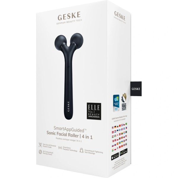 Фото - Електронний звуковий ролик для обличчя GESKE Sonic Facial Roller 4 в 1 чорний (GK000040BK01)
