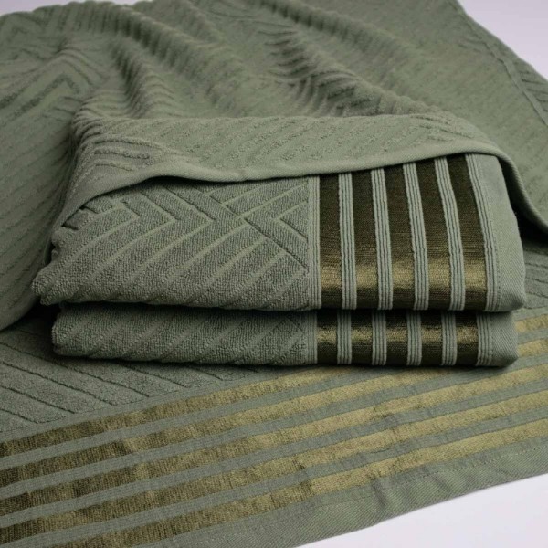 Фото - Полотенце банное GM Textile махровое Soft хаки 70х140