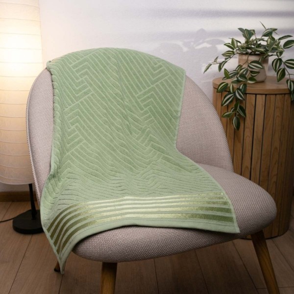 Фото - Полотенце банное GM Textile махровое Soft серо-зеленое 70х140