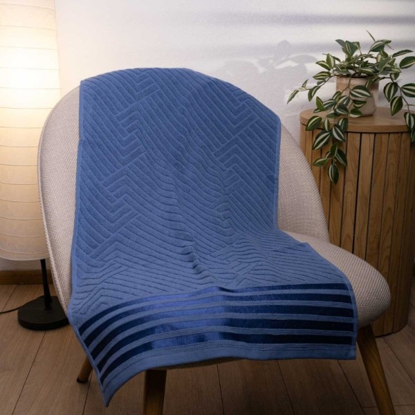 Фото - Полотенце банное GM Textile махровое Soft синее стальное 70х140