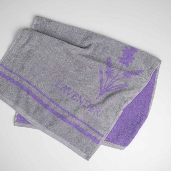 Фото - Рушник для обличчя GM Textile махровий сірий Лаванда 50х90