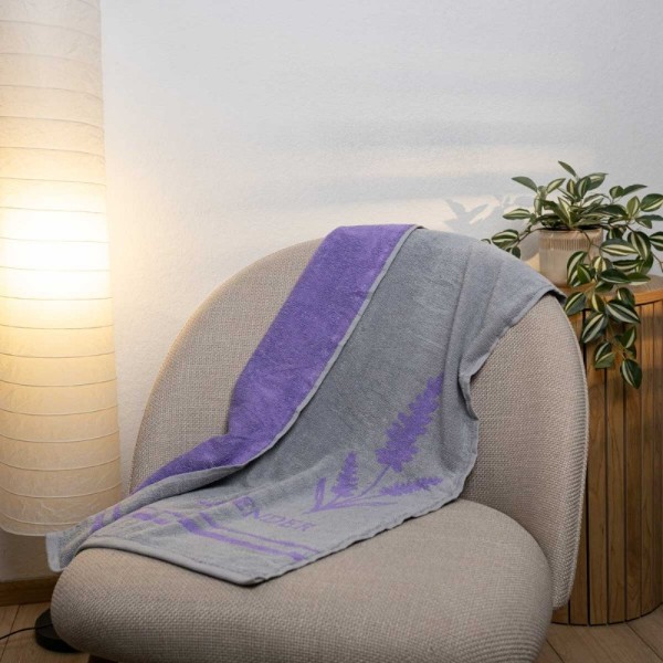Фото - Рушник для обличчя GM Textile махровий сірий Лаванда 50х90