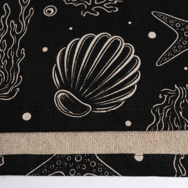 Фото - Рушник пляжний GM Textile махровий пляжний чорний морський 70х150