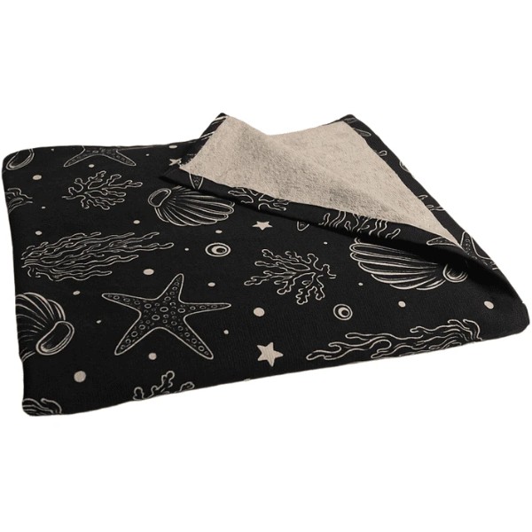 Фото - Рушник пляжний GM Textile махровий пляжний чорний морський 70х150