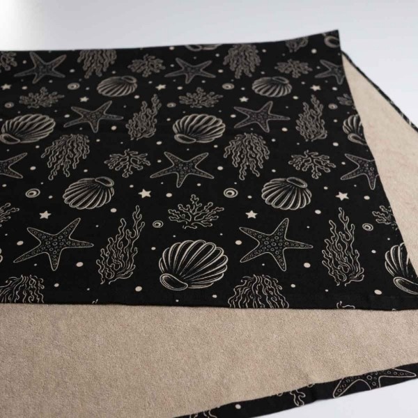 Фото - Рушник пляжний GM Textile махровий пляжний чорний морський 70х150