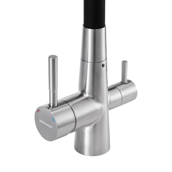 Фото - Смеситель кухонный GRANADO Lerma inox black