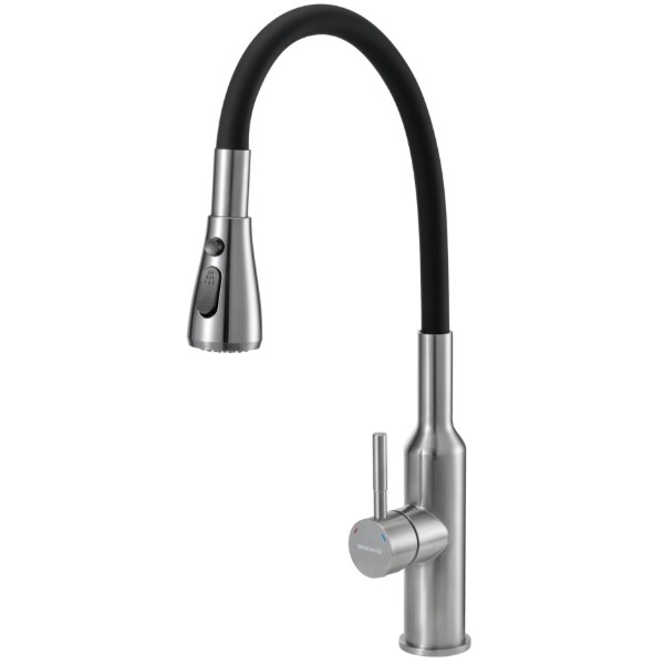 Фото - Смеситель кухонный GRANADO Renera inox black