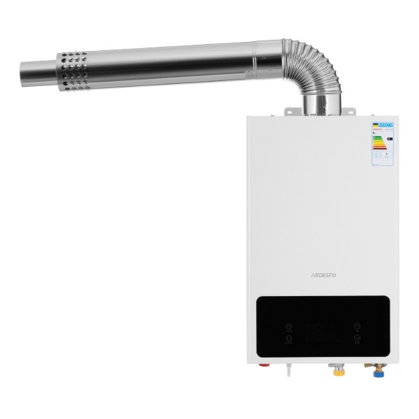 Фото - Газовая колонка ARDESTO HB02 10л/мин 20кВт турбированная Low NOx с дымоходом (GWH-HB02-10T-WHITE1)