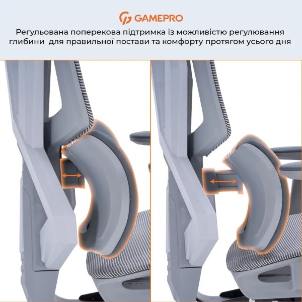 Фото - Крісло для геймерів GamePro EDGE GC820MG Grey