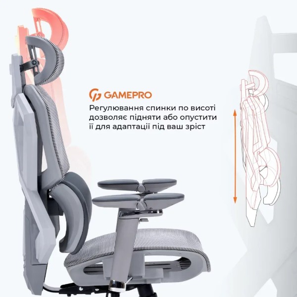 Фото - Крісло для геймерів GamePro EDGE GC820MG Grey