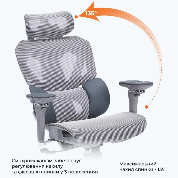 Фото - Крісло для геймерів GamePro EDGE GC820MG Grey