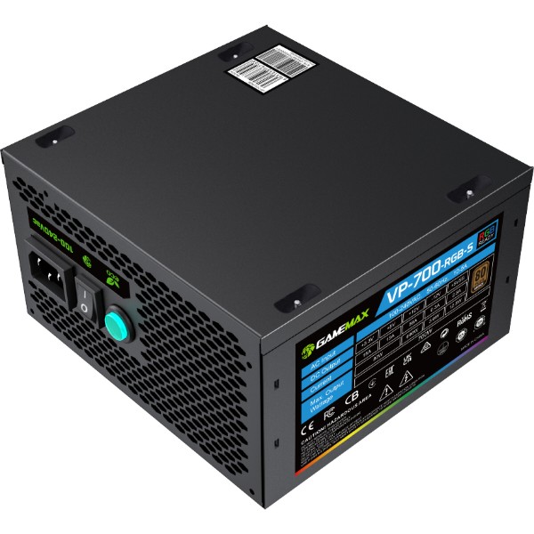 Фото - Блок питания для ПК Gamemax 700W, 80+ Bronze (VP 700S BK-RGB)