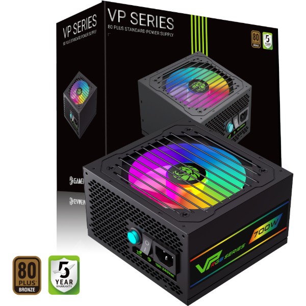 Фото - Блок питания для ПК Gamemax 700W, 80+ Bronze (VP 700S BK-RGB)